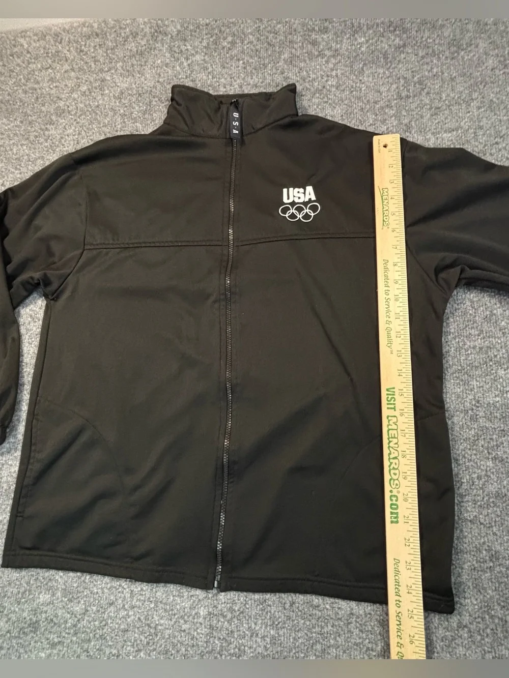 USA Olympics Jacket Mens XL Black Team USA Full Zip Olympic Committee Warm Up